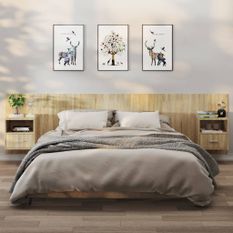Tables de chevet murales 2 pcs Chêne sonoma