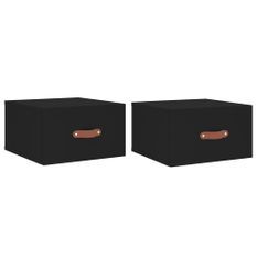 Tables de chevet murales 2 pcs noir 35x35x20 cm