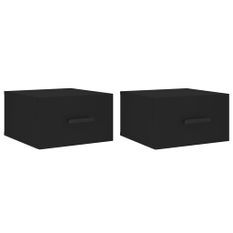 Tables de chevet murales 2 pcs noir 35x35x20 cm