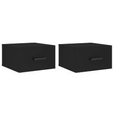 Tables de chevet murales 2 pcs noir 35x35x20 cm