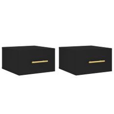 Tables de chevet murales 2 pcs noir 35x35x20 cm