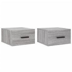 Tables de chevet murales 2 pcs sonoma gris 35x35x20 cm