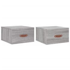 Tables de chevet murales 2 pcs sonoma gris 35x35x20 cm