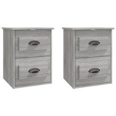 Tables de chevet murales 2 pcs sonoma gris 41,5x36x53 cm