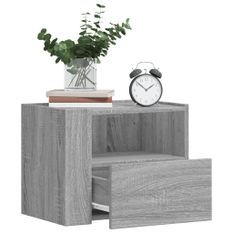 Tables de chevet murales 2 pcs sonoma gris 45x30x35 cm