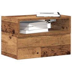 Tables de chevet murales 2 pcs vieux bois 45x26x28,5 cm