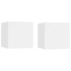 Tables de chevet suspendu 2 pcs Blanc 30,5x30x30 cm
