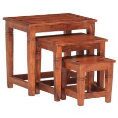 Tables gigognes 3 pcs Bois d'acacia massif
