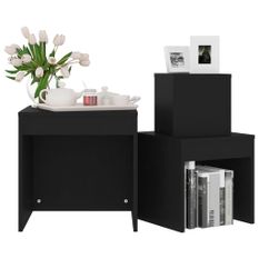 Tables gigognes 3 pcs Noir