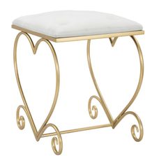 Tabouret cœur crème cm 50 x 37,5 x 51,5