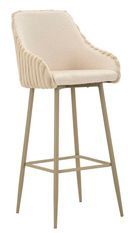Tabouret de bar Alaska crème avec dossier enveloppant Alice