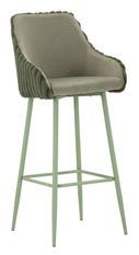Tabouret de bar Alaska vert avec dossier enveloppant Alice