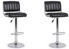 Tabouret de bar MAKAY – Simili cuir premium & structure acier argenté