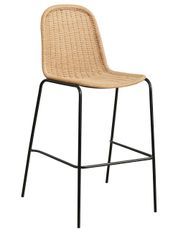 Tabouret de bar ROPA – Osier synthétique et pieds en fer