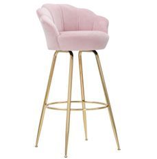 Chaise de bar en velours et pieds dorés VIENNE