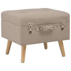 Tabouret de rangement 40 cm Beige Tissu