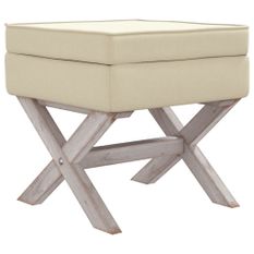 Tabouret de rangement Beige 45x45x49 cm Lin