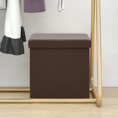 Tabouret de rangement pliable Marron PVC
