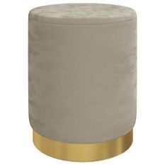 Tabouret de rangement rond Gris foncé Velours