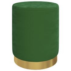 Tabouret de rangement rond Vert Velours