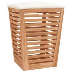 Tabouret de salle de bain 40,5x40,5x56 cm Bois massif de noyer