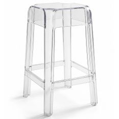 Tabouret design KALERIA en polycarbonate transparent – Empilable pour intérieur et extérieur
