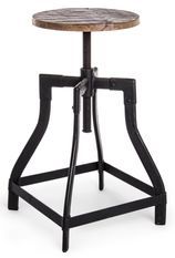 Tabouret en acier et assise en cuir Nadia - Lot de 2 2