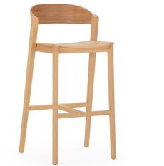 Tabouret en bois de chêne naturel MASKA – Hauteur d'assise 75 cm