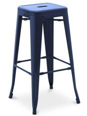Tabouret haut industriel KALAX Premium en acier brillant renforcé – Hauteur 76 cm – Haut de gamme