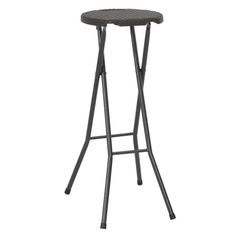 Tabouret haut pliable polyéthylène marron Nesly - Lot de 2