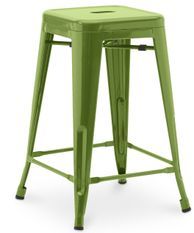 Tabouret industriel acier brillant renforcé Kalax 60 cm - Haut de gamme