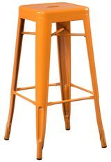 Tabouret industriel acier orange brillant Kontoir 76 cm
