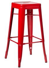Tabouret industriel acier rouge brillant Kontoir 76 cm