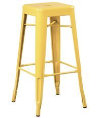 Tabouret industriel KONTOIR en acier brillant - Hauteur d'assise 76 cm