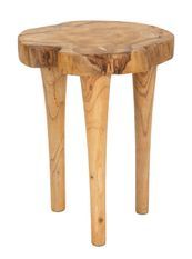 Tabouret kursi en teck, ø 35 x 45 cm