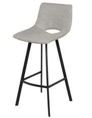 Tabouret moderne tissu avec pieds en métal noir Karane - Assise 66 ou 76 cm