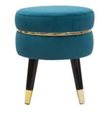 Tabouret paris bleu sarcelle/or cm ø 35 x 40,5