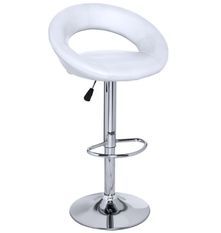 Tabouret pivotant simili cuir blanc Calora