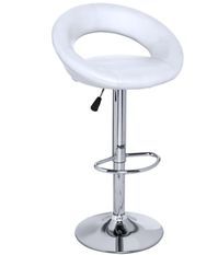 Tabouret similicuir pivotant blanc Calora - Lot de 2
