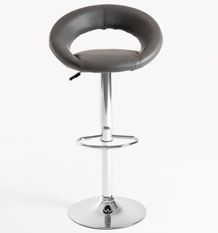 Tabouret similicuir pivotant gris Calora - Lot de 2