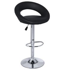 Tabouret similicuir pivotant noir Calora - Lot de 2