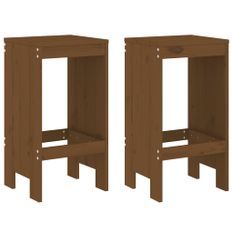 Tabourets 2 pcs marron miel 40x36x75 cm bois massif de pin