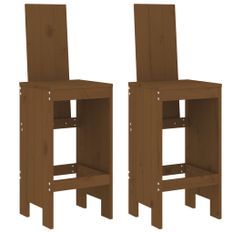 Tabourets 2 pcs marron miel 40x42x120 cm bois massif de pin