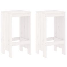 Tabourets de bar 2 pcs blanc 40x36x75 cm bois massif de pin