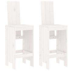 Tabourets de bar 2 pcs blanc 40x42x120 cm bois massif de pin