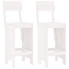 Tabourets de bar 2 pcs blanc 40x48,5x115,5cm bois massif de pin