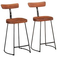 Tabourets de bar lot de 2 49x43x88 cm bois de manguier massif