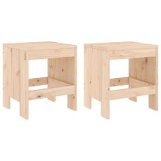 Tabourets de jardin 2 pcs 40x36x45 cm bois massif de pin