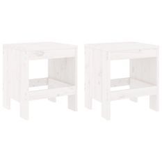 Tabourets de jardin 2 pcs blanc 40x36x45 cm bois massif de pin