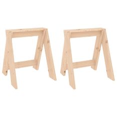 Tabourets lot de 2 40x40x45 cm bois massif de pin